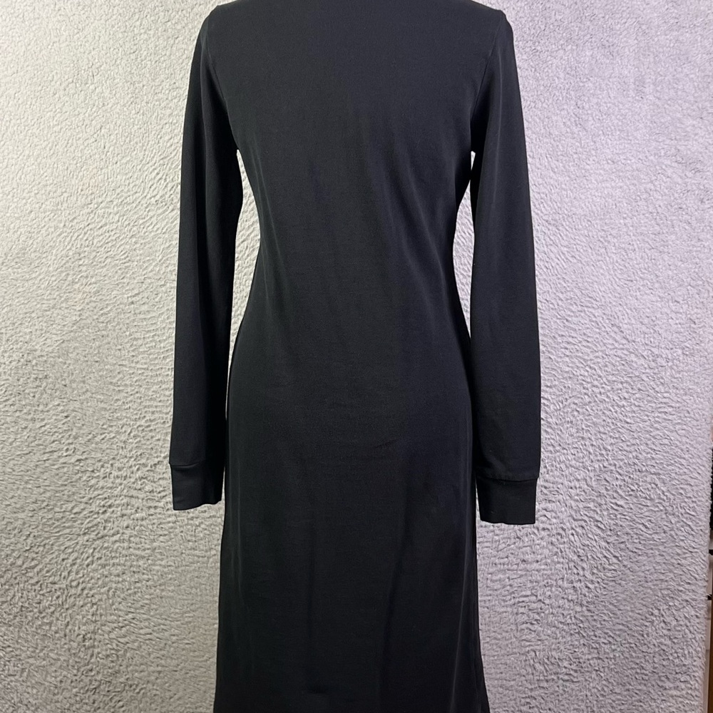 Ralph Lauren Sport Polo Dress Womens Small Black Gold Crest Long Sleeve Preppy - Picture 3 of 8